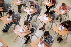 High School Students Taking Exam